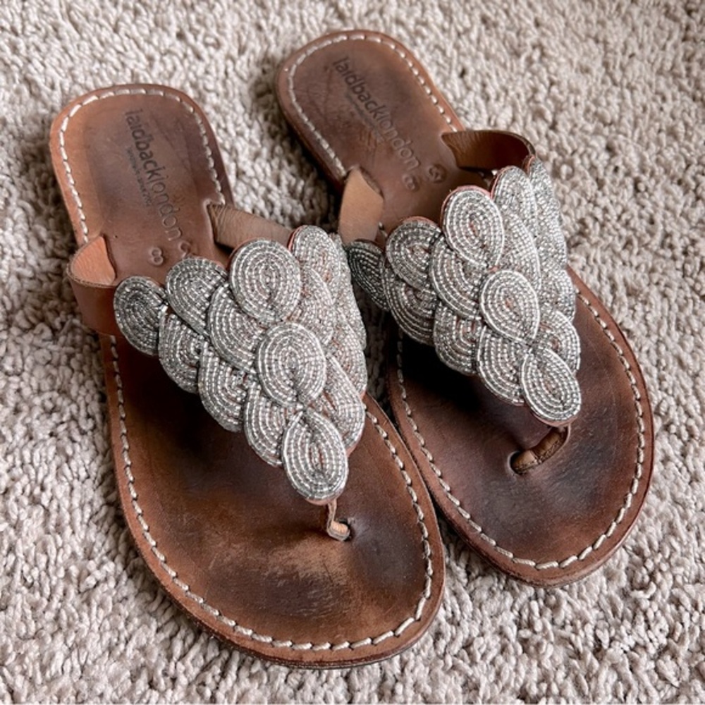 Brown Sandals with Silver Accents
